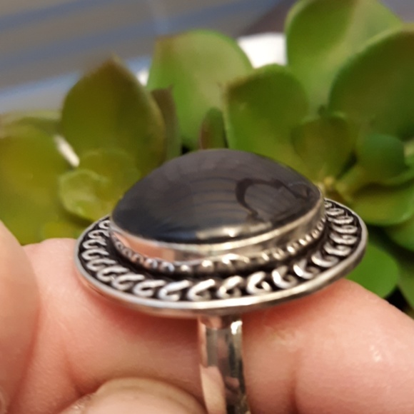 New Unique Fancy Glass 925 Silver Ring. - Picture 4 of 7